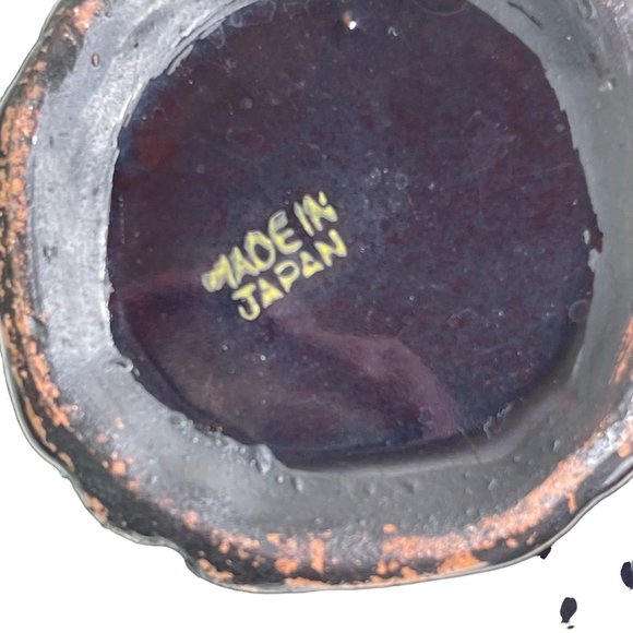 Redware Sugar Bowl Jam Jelly Jar Japan Vintage Hand Painted Ceramic 4.5" x 3.25" - Picture 4 of 9